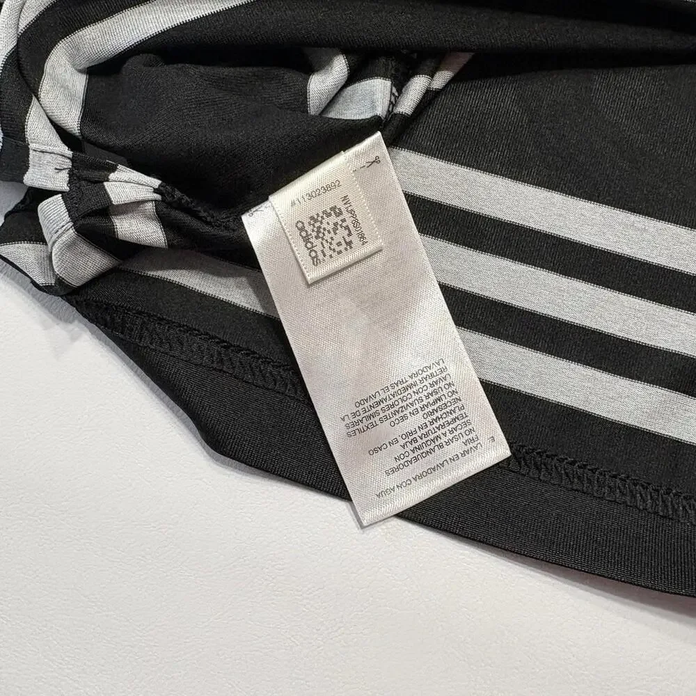 Adidas Men's Striped Polo Shirt - Size XL, Black and Gray